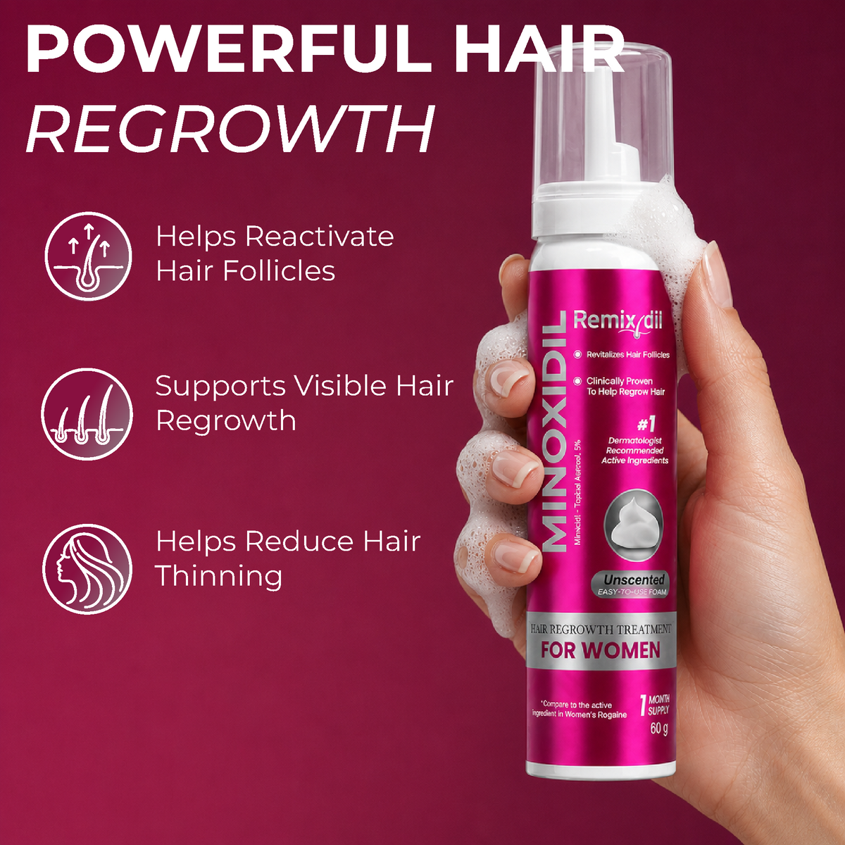 Minoxidil for Women Foams