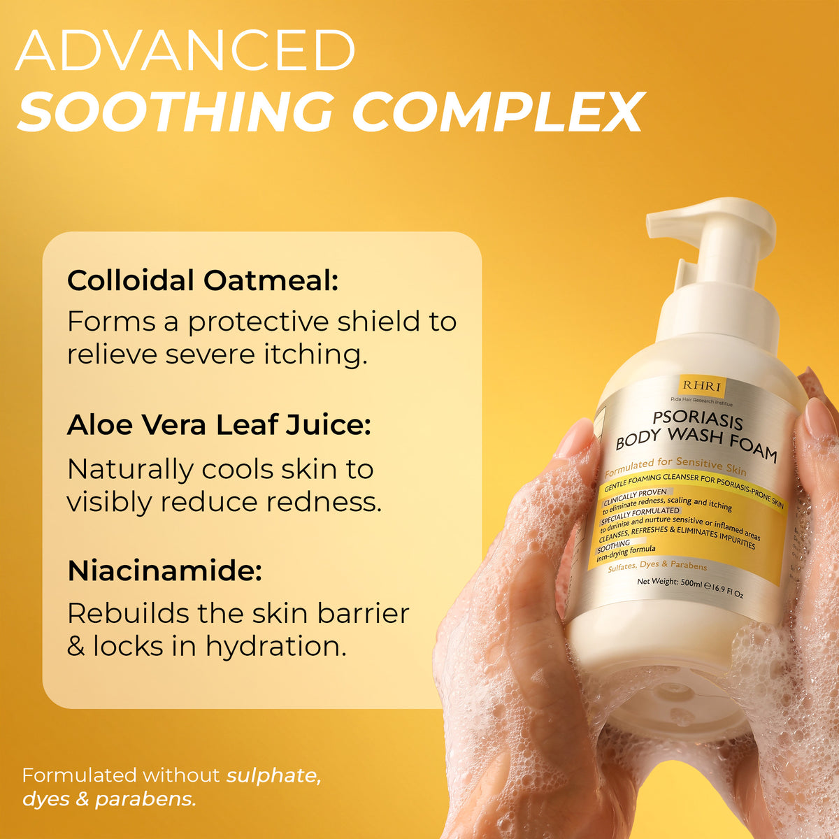 Psoriasis body wash foam